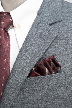 Bộ Suit Ghi Xanh Hoạ Tiết Kẻ Mờ Classic Fit TGS387